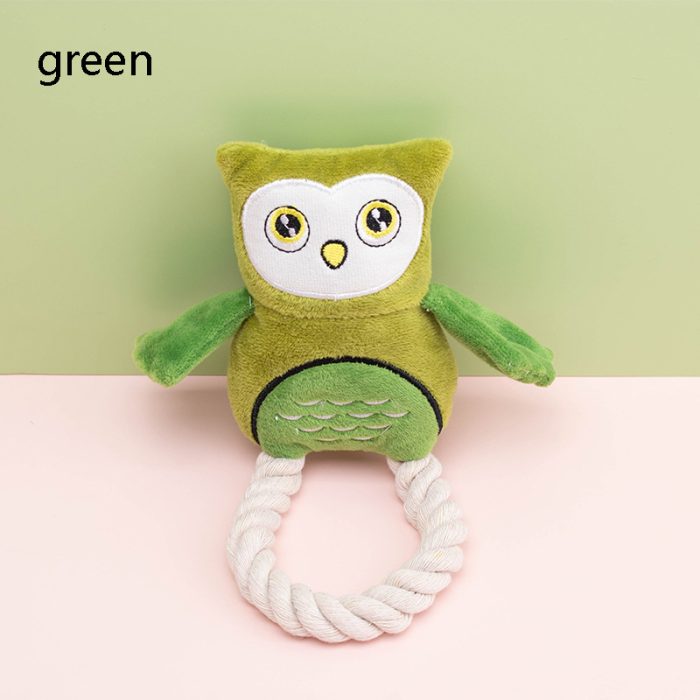 Wholesale Creative Pet Plush Toys | Cotton Rope Mini Owl Sounding Toys for Dogs | Teething & Chewing