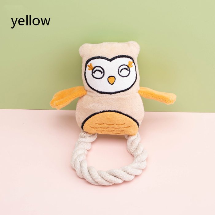 Wholesale Creative Pet Plush Toys | Cotton Rope Mini Owl Sounding Toys for Dogs | Teething & Chewing