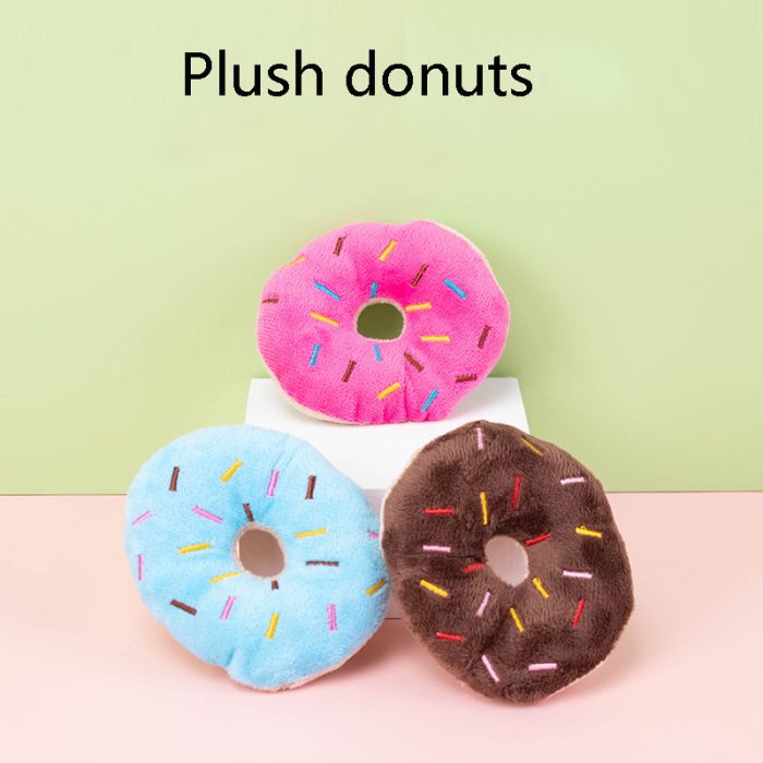 Wholesale Bite-Resistant Sounding Plush Dog Toys – Customizable Donut Shape Pet Toys