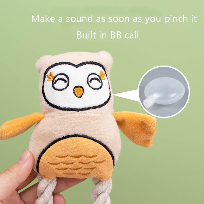 Wholesale Creative Pet Plush Toys | Cotton Rope Mini Owl Sounding Toys for Dogs | Teething & Chewing