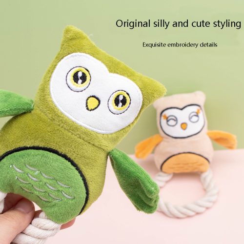 Wholesale Creative Pet Plush Toys | Cotton Rope Mini Owl Sounding Toys for Dogs | Teething & Chewing