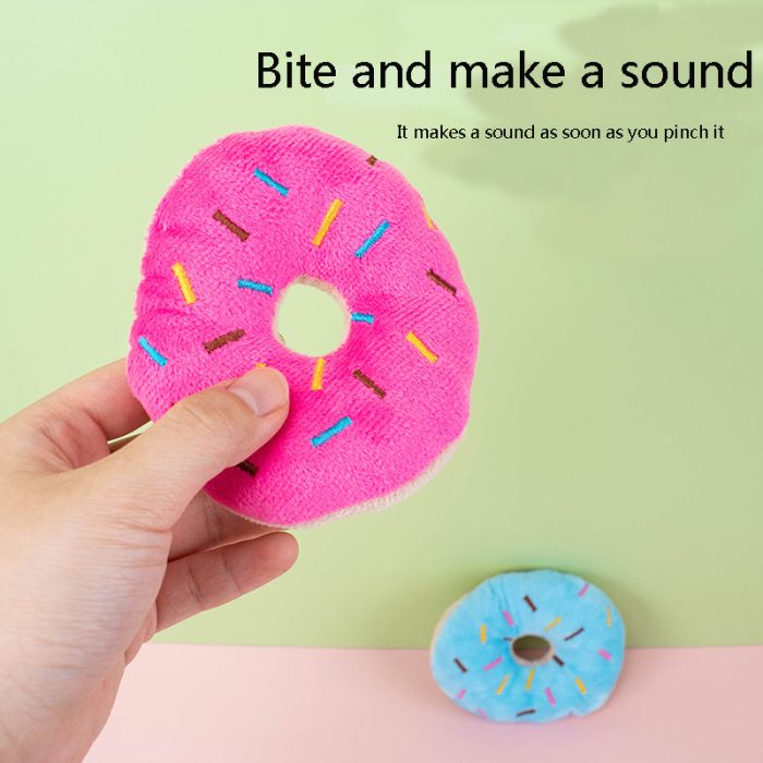 Wholesale Bite-Resistant Sounding Plush Dog Toys – Customizable Donut Shape Pet Toys