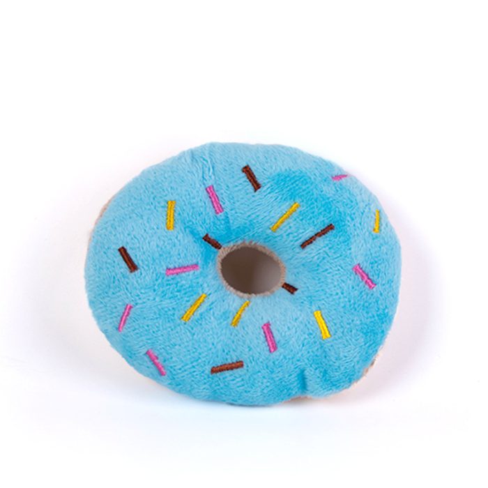 Wholesale Bite-Resistant Sounding Plush Dog Toys – Customizable Donut Shape Pet Toys