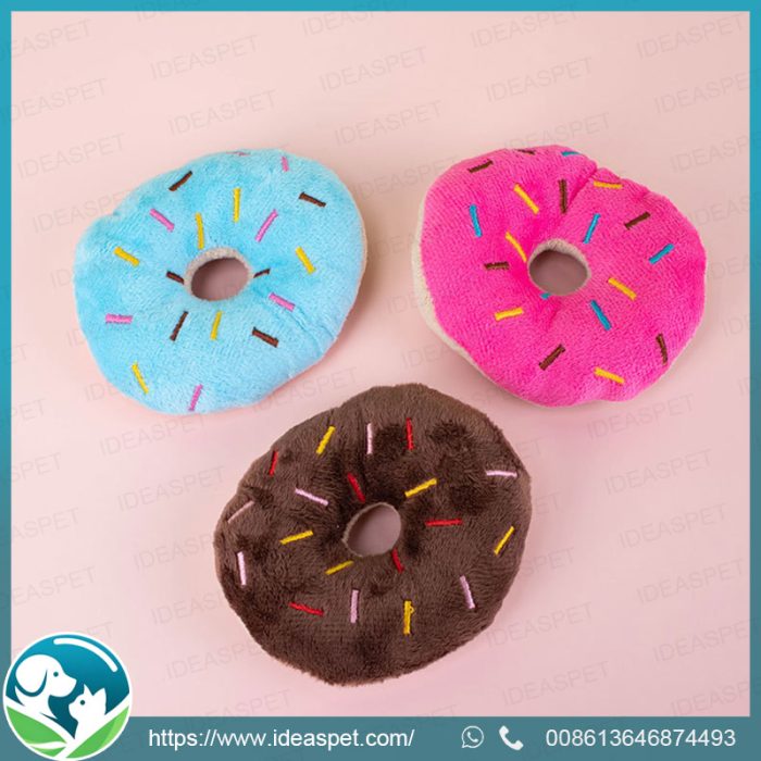 Wholesale Bite-Resistant Sounding Plush Dog Toys – Customizable Donut Shape Pet Toys