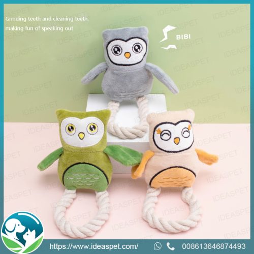 Wholesale Creative Pet Plush Toys | Cotton Rope Mini Owl Sounding Toys for Dogs | Teething & Chewing