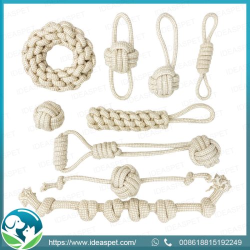 Wholesale Eco-Friendly Natural Hemp Cotton Pet Rope Dog Toy Set - Durable & Interactive