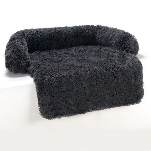 Luxurious Faux Fur Pet Couch | Dog Protector Sofa Bed with Removable Cover